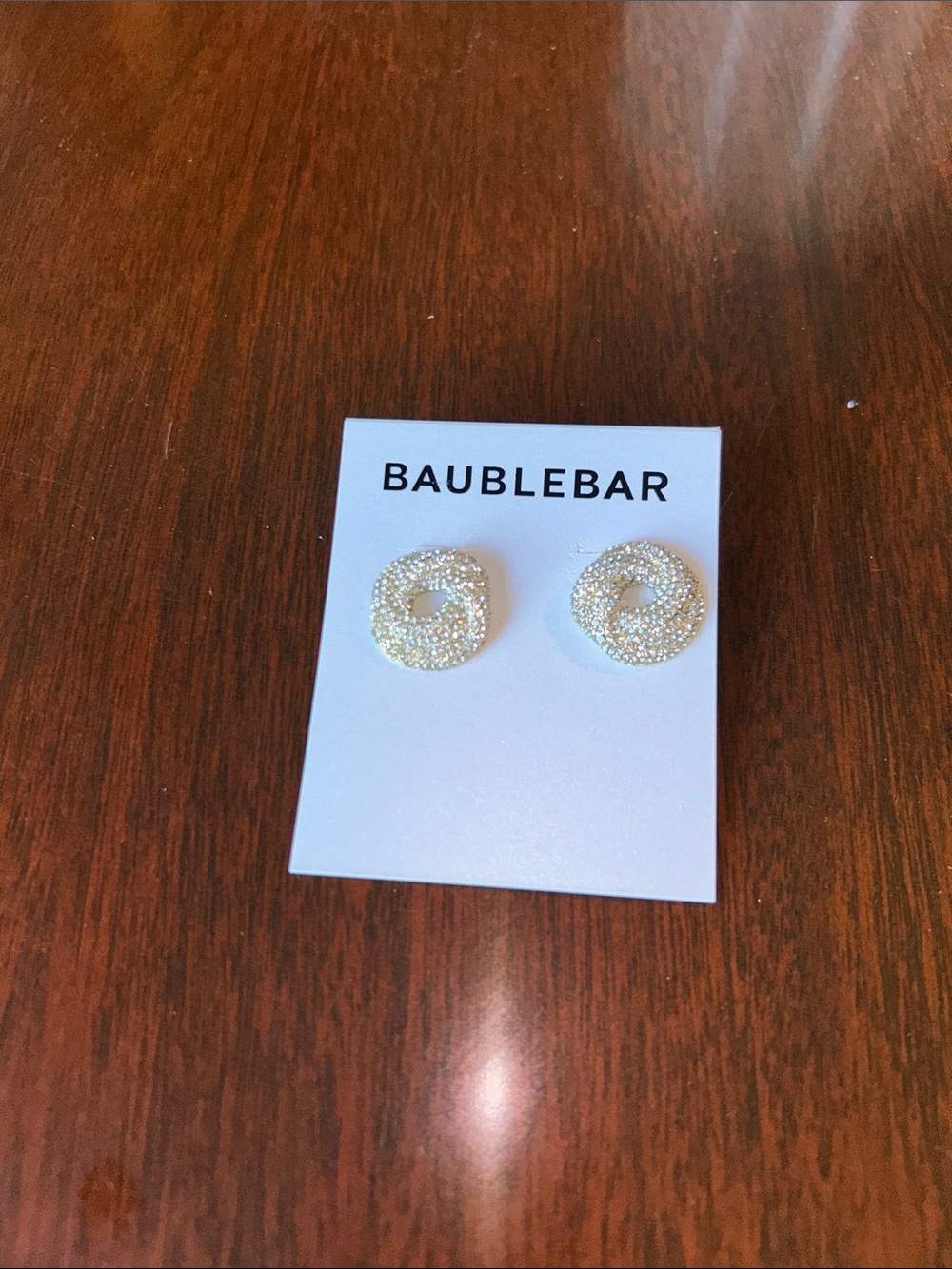 BaubleBar Gold Pavé Twist Stud Earrings